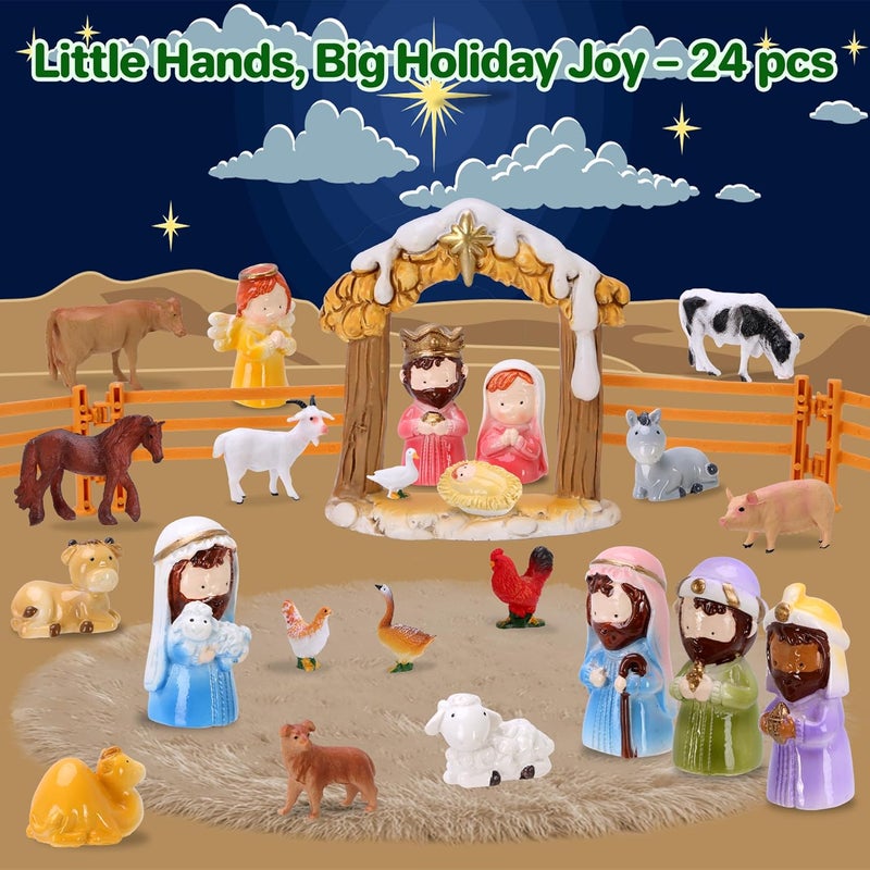 Kiddelo Nativity Advent Calendar for Kids 2025, 24 Days Christmas Countdown Calendar, Xmas Nativity Scene Figurines Set for Kids, Boys, Girls & Adults, Christmas Advent Calendars Gifts & Stocking Stuffers - Image 4